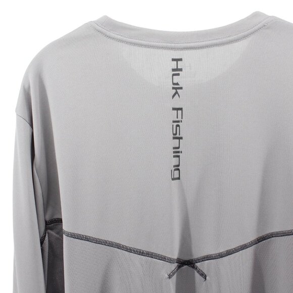 Huk Performance Long Sleeve Shirt Gray Outdoors Fishing Camping Utility XL - Picture 6 of 11